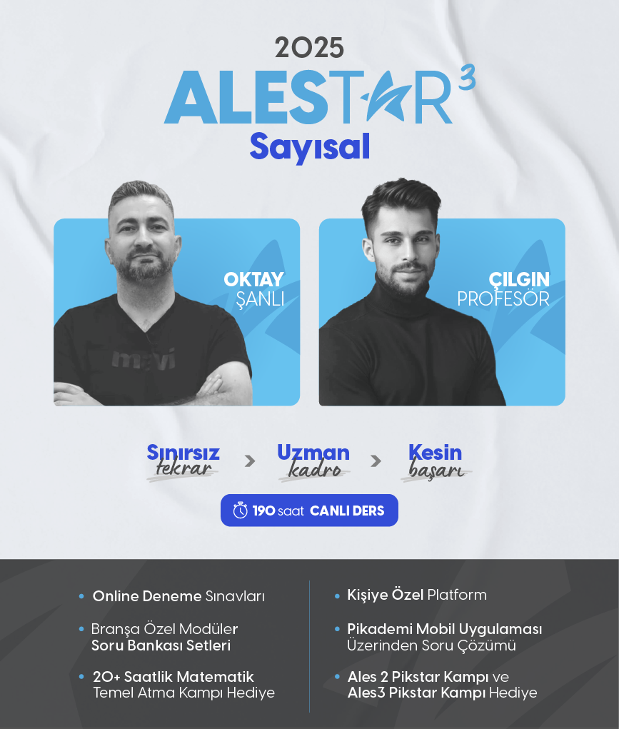 ALES Sayısal Konu Anlatımı ve Soru Çözüm